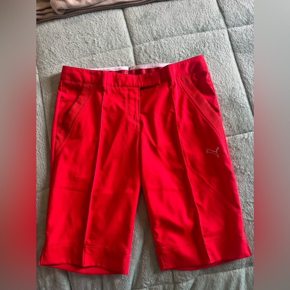 Puma Women's Vibrant Red Athletic Shorts